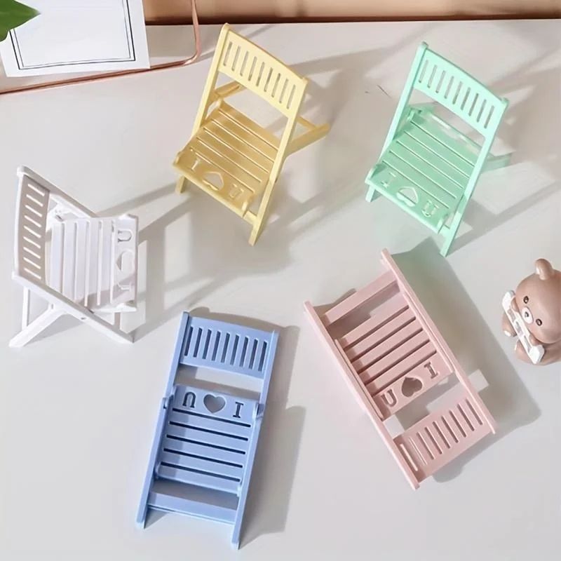 Compact Mini ChairStyle Foldable Phone Stand  Universal CandyColor Mobile Holder 4