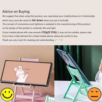 Compact Mini ChairStyle Foldable Phone Stand  Universal CandyColor Mobile Holder 5