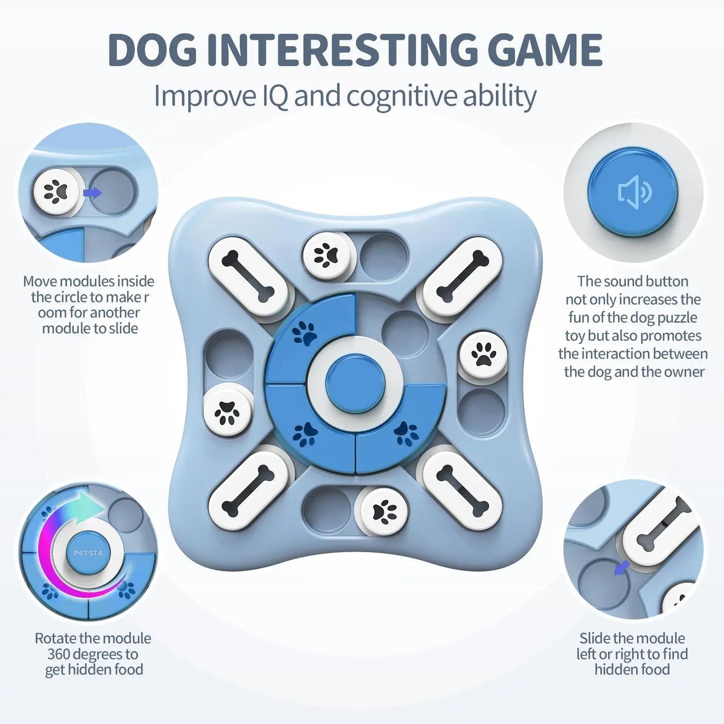 Interactive Slow Feeder Dog Toy Food Dispenser And Training Puzzle Bowl 2