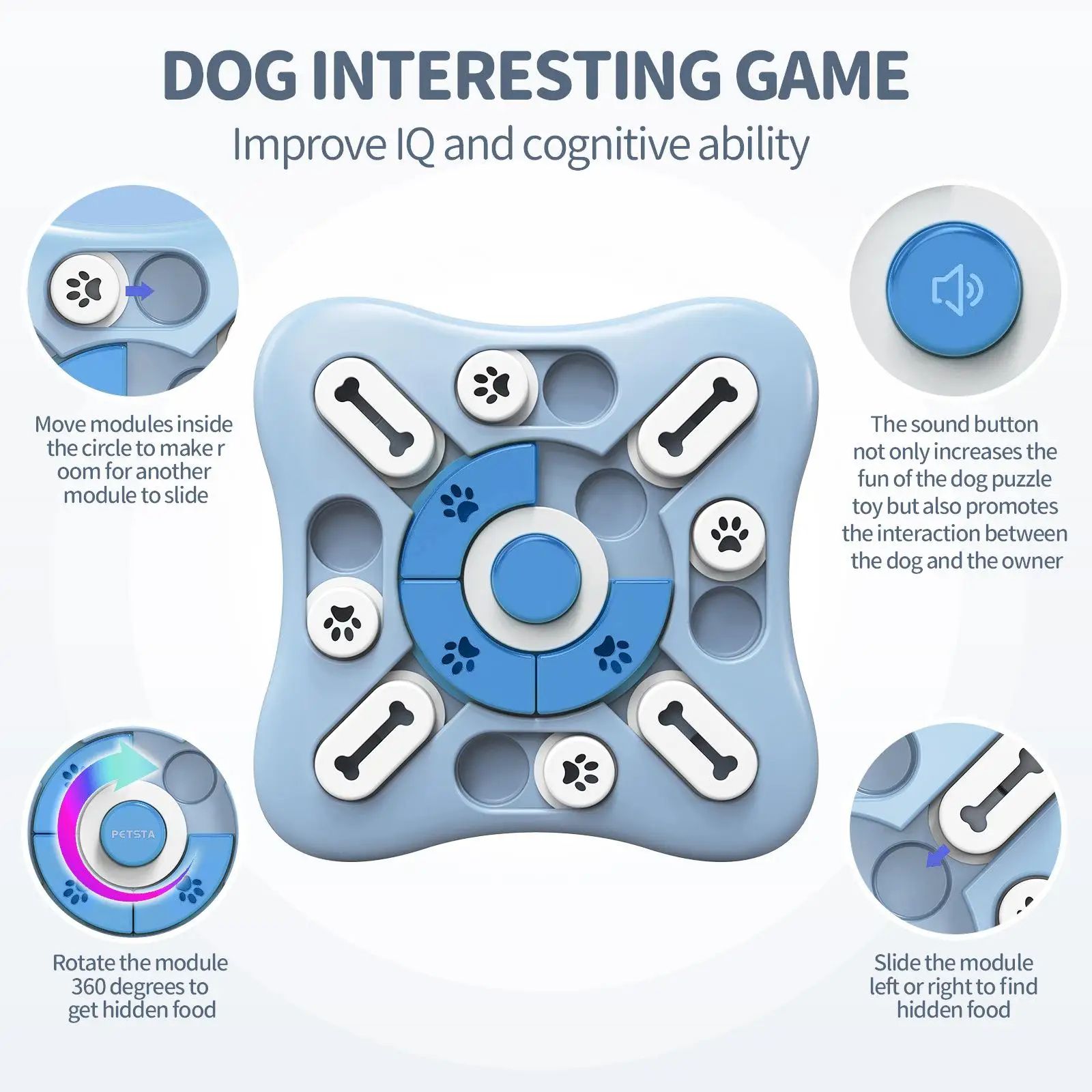 Interactive Slow Feeder Dog Toy Food Dispenser And Training Puzzle Bowl 2
