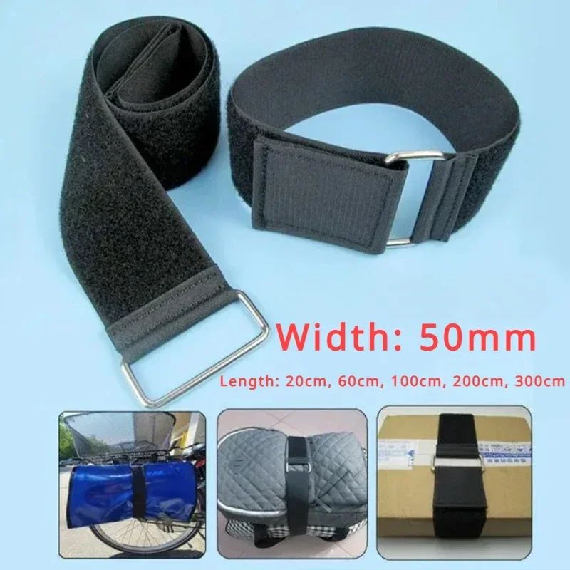 Heavy-Duty Nylon Cargo & Luggage Strap - 50 mm Wide Adjustable Velcro Belt for Travel, Motorcycle & Outdoor Use