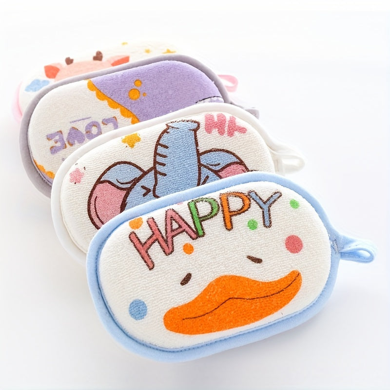 Baby Bath Sponge, Children Scrub Bath Towel, Cartoon Cleaning Brush for Kids, Toddlers, Newborns, Shower Head Hair Wash