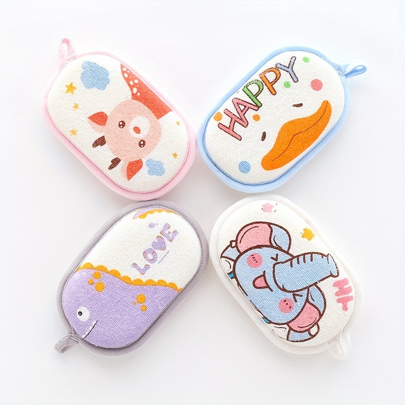 Baby Bath Sponge Children Scrub Bath Towel Cartoon Cleaning Brush For Kids Toddlers Newborns Shower 1