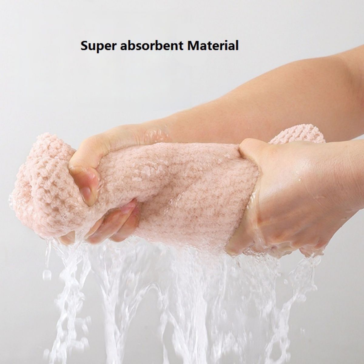 Absorbent Hair Towel Wrap Solid Color Textured Dry Hair Cap For Women 1
