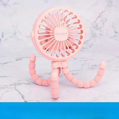Rechargeable USB Baby Stroller Fan Bladeless Mini Hand Held Fan Silent Neck Cooler Folding Table Ou 2