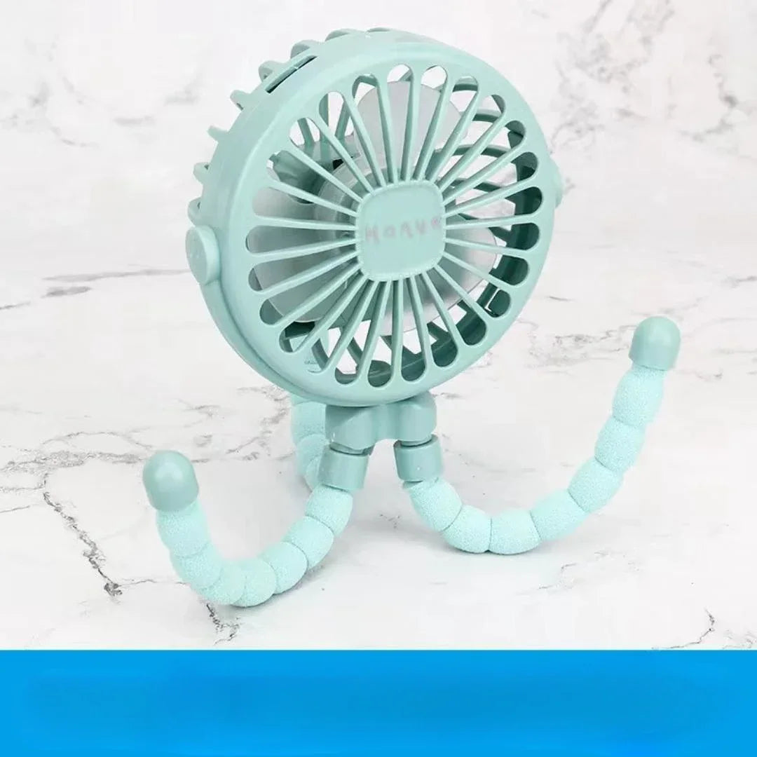 Rechargeable USB Baby Stroller Fan Bladeless Mini Hand Held Fan Silent Neck Cooler Folding Table Ou 3
