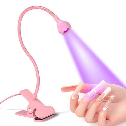 USB Nail Dryer Light, Mini Clip-On UV Lamp for Manicure Gel Nails, Salon Tools