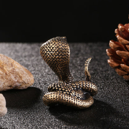Miniature Copper Brass Snake Statue Antique Bronze Decor Figurines Pure Copper Desktop Ornament For 2