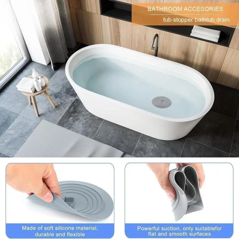 Large Universal Silicone Drain Plug  Hair Stopper  6inch Flat Bathroom  Kitchen Drain Cover 3