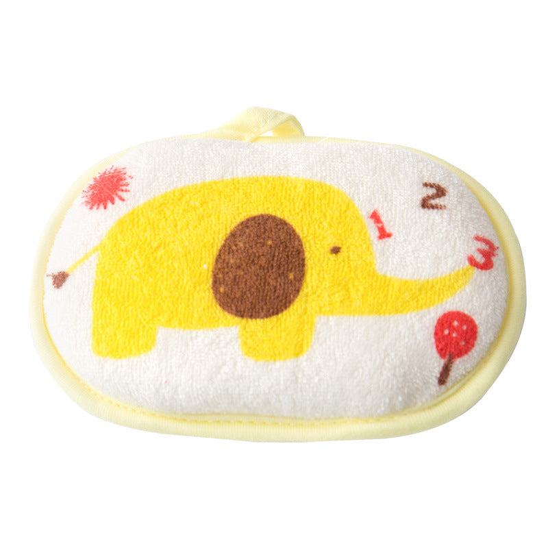 Cute Kids Baby Cotton Shower Bath Sponge Rub Cartoon Elephant Body Wash Towel Soft Sponge For Infan 6
