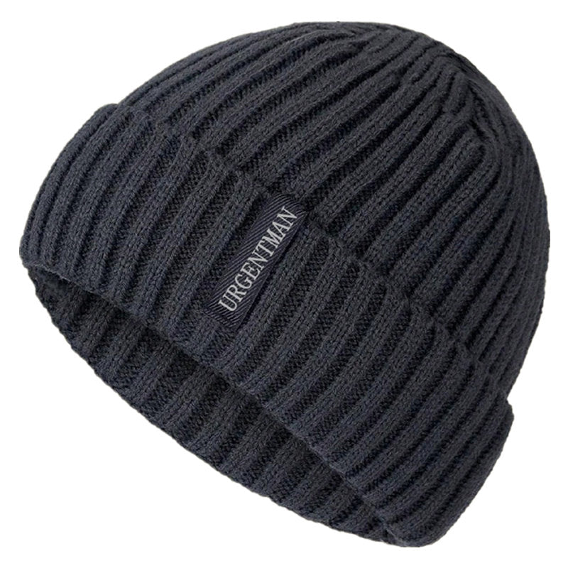 Stylish Plush Fur Lined Beanie Hat For Men  Women Warm Winter Caps Thick Knitted Casual Hats 4