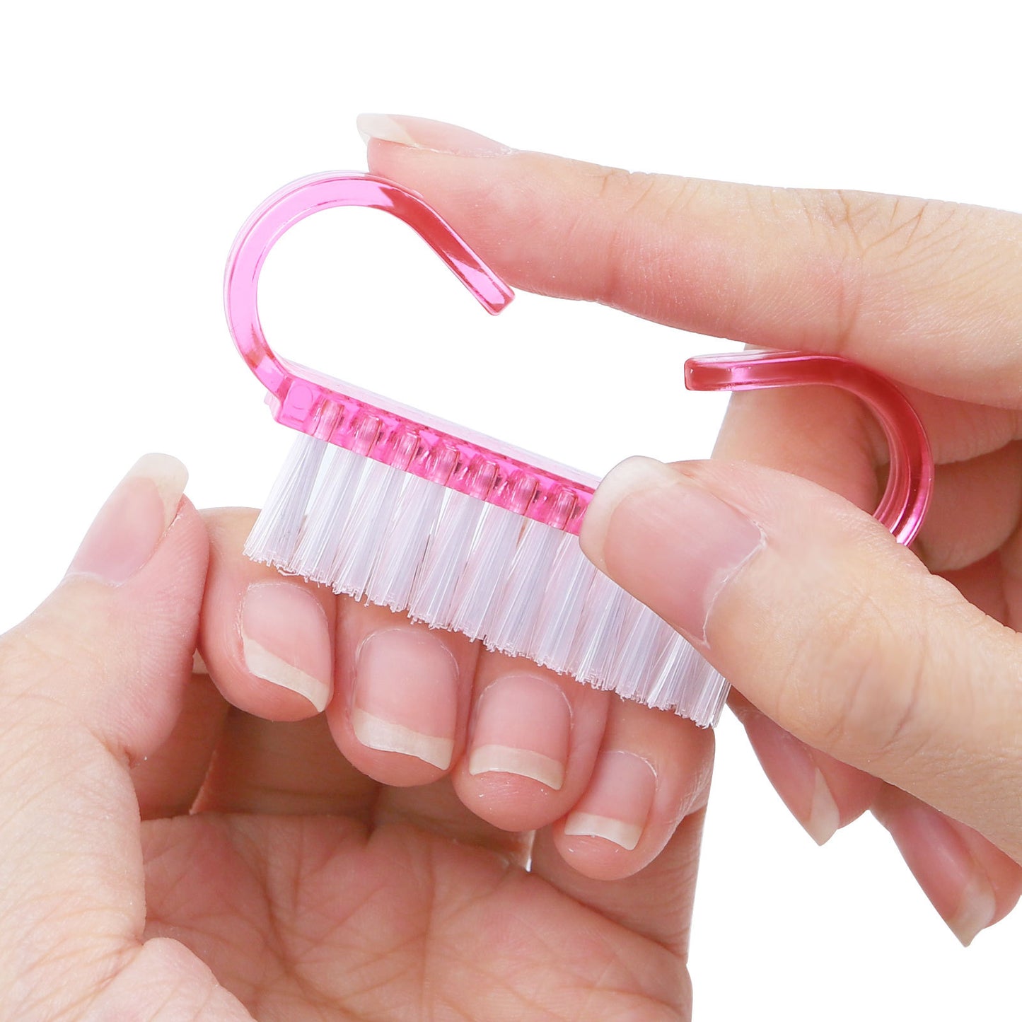 Soft Acrylic Nail Brush Pink Color Nail Art Pedicure Cleaning Brush File Tools Set For Manicure 3