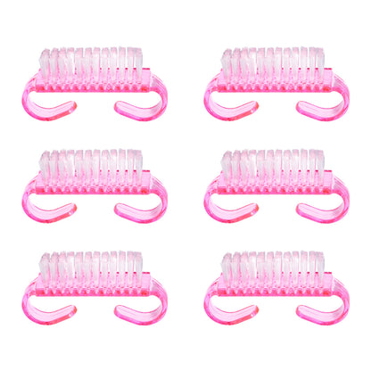 Soft Acrylic Nail Brush Pink Color Nail Art Pedicure Cleaning Brush File Tools Set For Manicure 5