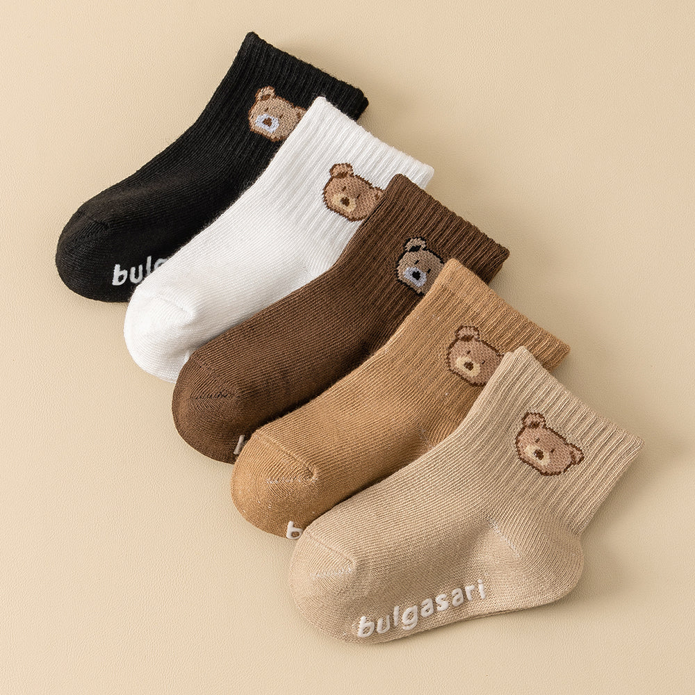 Unisex Baby Ankle Socks Pairs Kids NonSlip Socks With Cute Bear Design Perfect For All Seasons 4