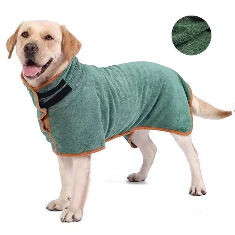 Absorbent Dog Bathrobe Quick Drying Pet Bath Towel Full Body Wrap for Dogs and Cats