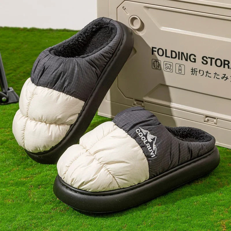 Waterproof Women Slippers With Thick Sole Fashion Mix Color Non Slip Cotton Shoes Comfy Plush Warm  3