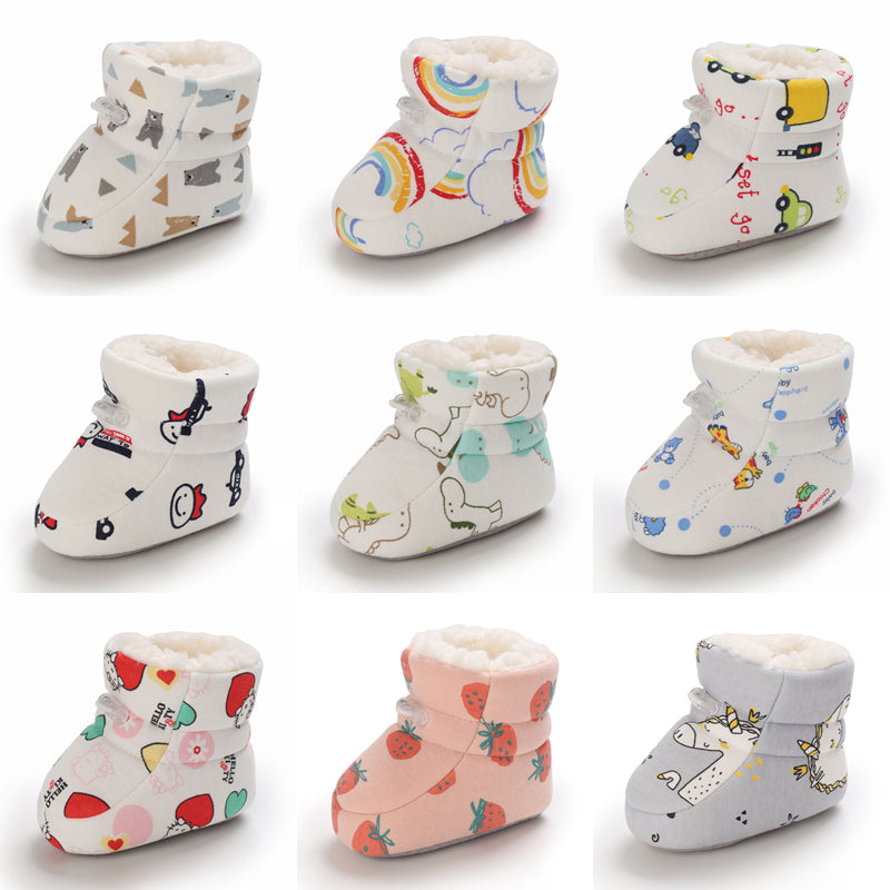 Newborn Winter Snow Boots Boys and Girls Soft Warm Cartoon Printed Baby Fashion Boots