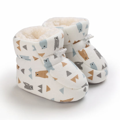 Newborn Winter Snow Boots Boys And Girls Soft Warm Cartoon Printed Baby Fashion Boots 8