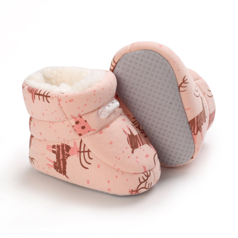 Newborn Winter Snow Boots Boys And Girls Soft Warm Cartoon Printed Baby Fashion Boots 1