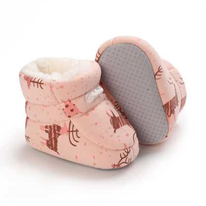 Newborn Winter Snow Boots Boys And Girls Soft Warm Cartoon Printed Baby Fashion Boots 1