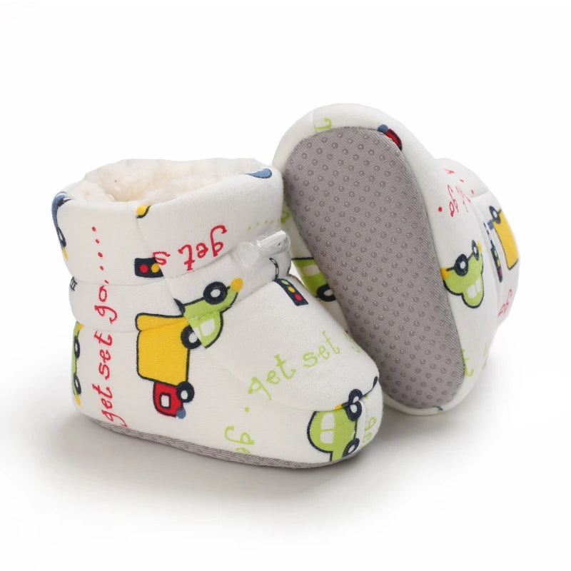 Newborn Winter Snow Boots Boys And Girls Soft Warm Cartoon Printed Baby Fashion Boots 4