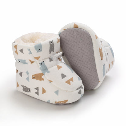 Newborn Winter Snow Boots Boys And Girls Soft Warm Cartoon Printed Baby Fashion Boots 5