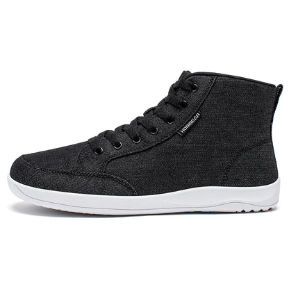 Unisex MidTop Canvas Sneakers Zero Drop Lace Up Outdoor Walking Shoes Wide Toe Box Barefoot Shoes 5