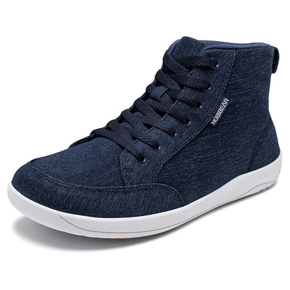 Unisex MidTop Canvas Sneakers Zero Drop Lace Up Outdoor Walking Shoes Wide Toe Box Barefoot Shoes 6