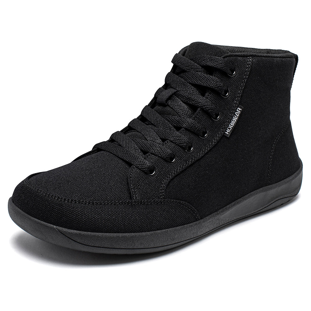Unisex MidTop Canvas Sneakers Zero Drop Lace Up Outdoor Walking Shoes Wide Toe Box Barefoot Shoes 7