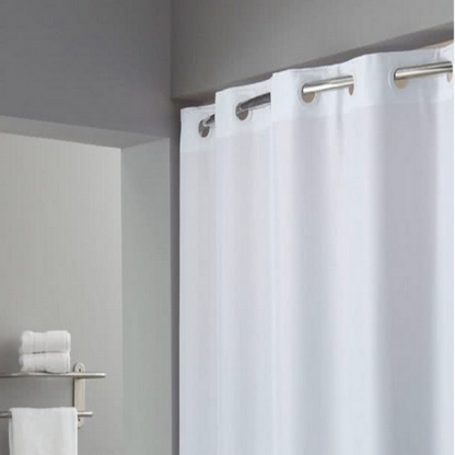 Minghe No Hook Shower Curtain, Heavy Duty Cloth, Hotel Quality Fabric Bathroom Shower Curtain
