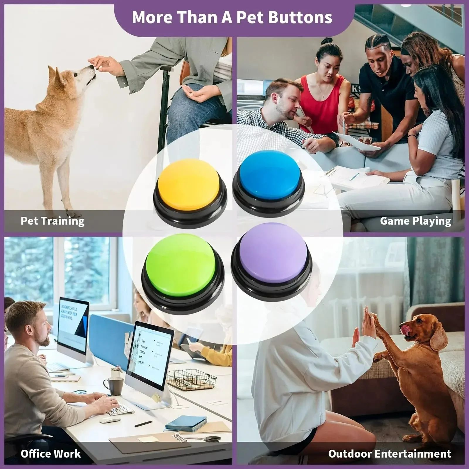 Dog Communication Buttons Voice Recording Training Buzzer For Talking Pets 6