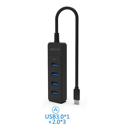 4 Port USB Hub Multi USB 30 Power Adapter Type C Hub Extender 4