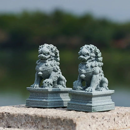 Imperial Harmony Guardian Lion Statues  Feng Shui Protection  Decorative Foo Dog Pair 1