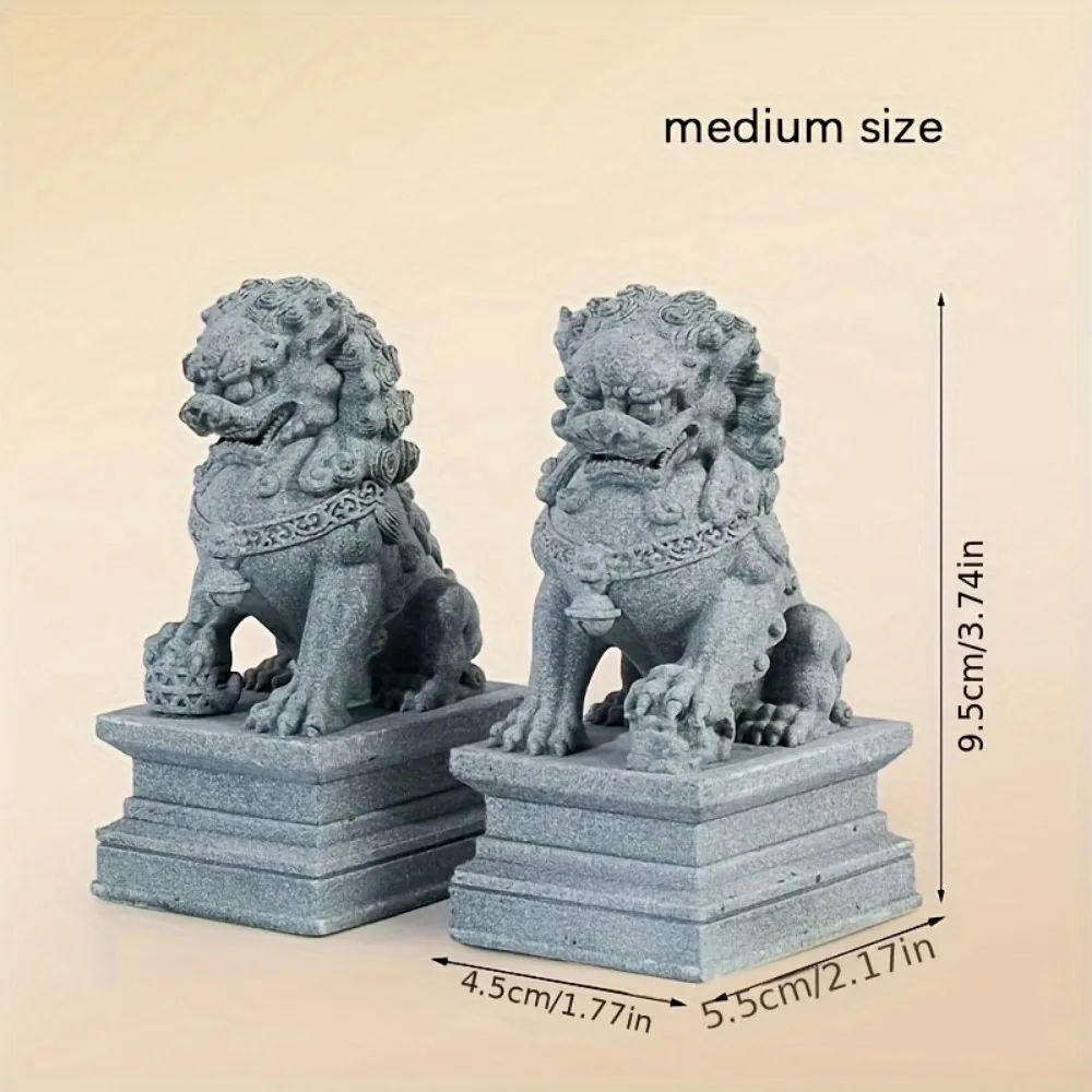 Imperial Harmony Guardian Lion Statues  Feng Shui Protection  Decorative Foo Dog Pair 4