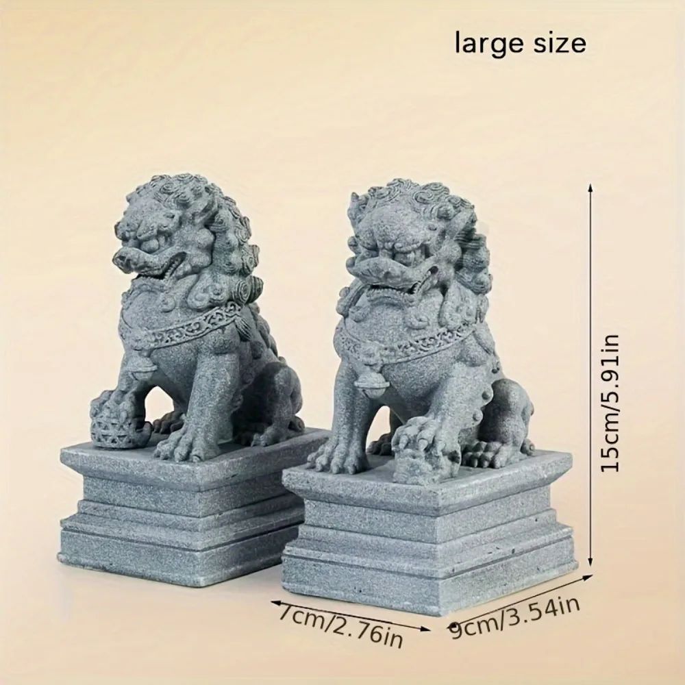 Imperial Harmony Guardian Lion Statues  Feng Shui Protection  Decorative Foo Dog Pair 5
