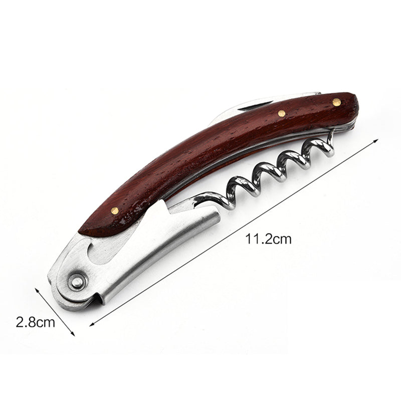 Multifunctional Wine Corkscrew With Wooden Handle Shrimp Head Knife Premium Wine Supplies For Home  3
