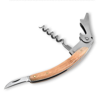 Multifunctional Wine Corkscrew With Wooden Handle Shrimp Head Knife Premium Wine Supplies For Home  4