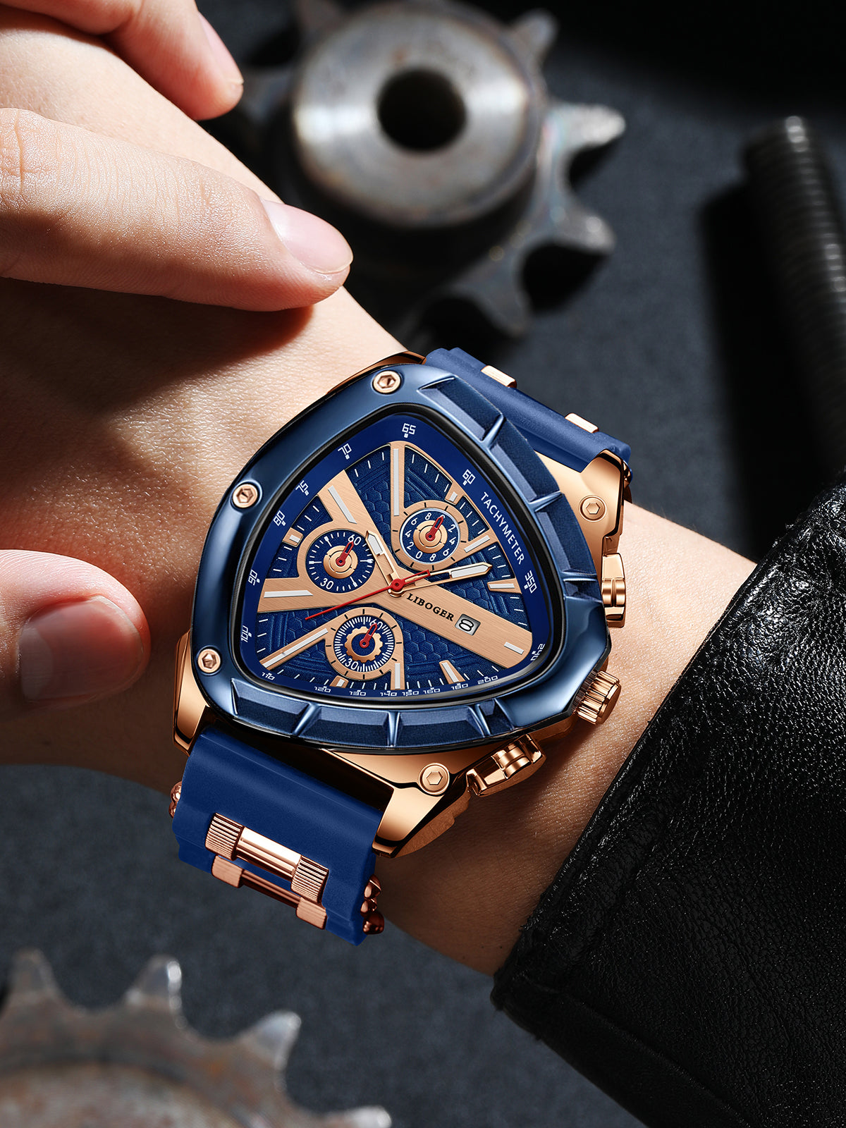 High Quality Silicone Strap Watch Unique Sports Men Auto Date Quartz Wristwatch New Design Gift For 6