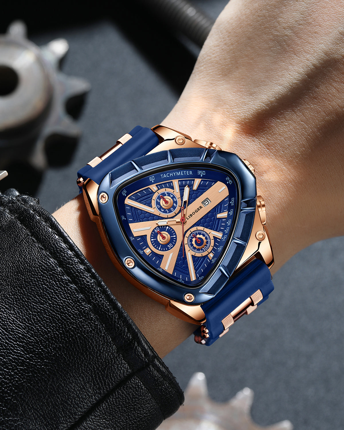High Quality Silicone Strap Watch Unique Sports Men Auto Date Quartz Wristwatch New Design Gift For 7