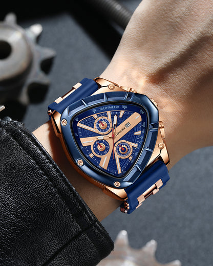 High Quality Silicone Strap Watch Unique Sports Men Auto Date Quartz Wristwatch New Design Gift For 7