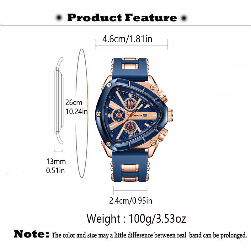 High Quality Silicone Strap Watch Unique Sports Men Auto Date Quartz Wristwatch New Design Gift For 8