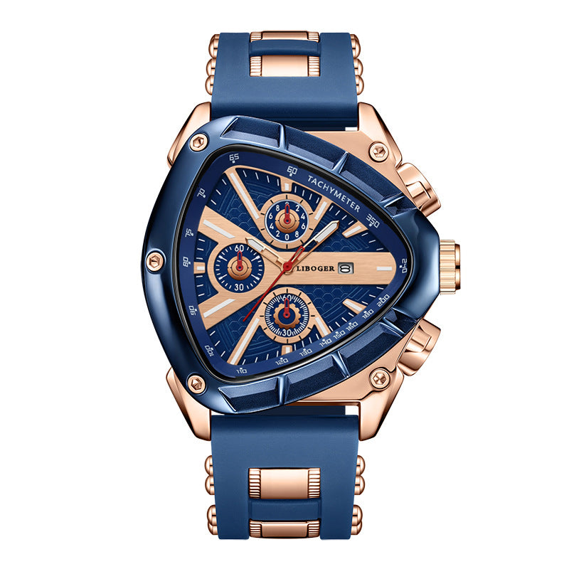 High Quality Silicone Strap Watch Unique Sports Men Auto Date Quartz Wristwatch New Design Gift For 1