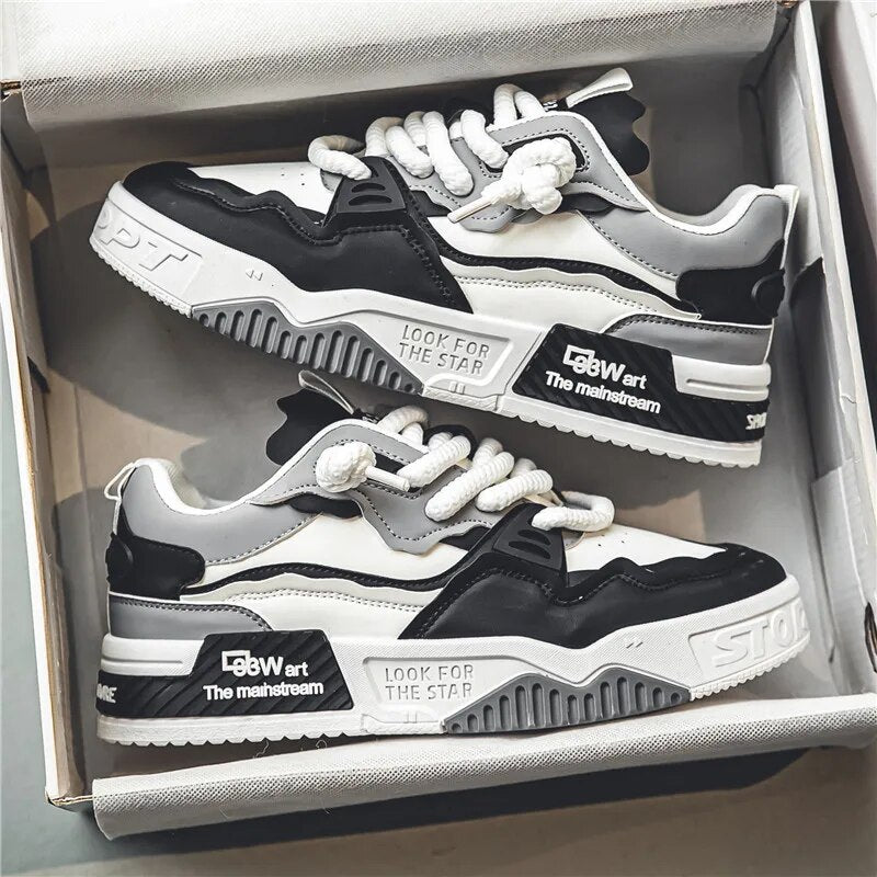 Comfy Non Slip Casual Lace Up Sneakers For Men's Outdoor Activities Men's Trendy Skate Shoes