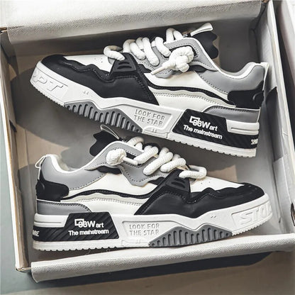 Comfy Non Slip Casual Lace Up Sneakers For Men's Outdoor Activities Men's Trendy Skate Shoes