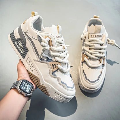 Comfy Non Slip Casual Lace Up Sneakers For Mens Outdoor Activities Mens Trendy Skate Shoes 2