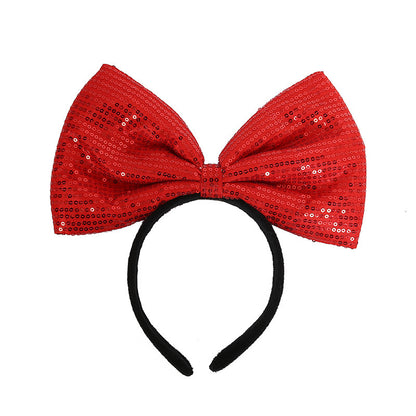 Big Ear Plush Hair Hoop Disney Mickey Mouse Polka Dot Bow Head Ornament Minnie Hair Hoop 4