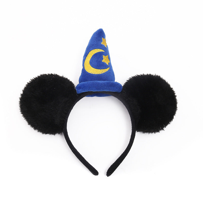 Big Ear Plush Hair Hoop Disney Mickey Mouse Polka Dot Bow Head Ornament Minnie Hair Hoop 6