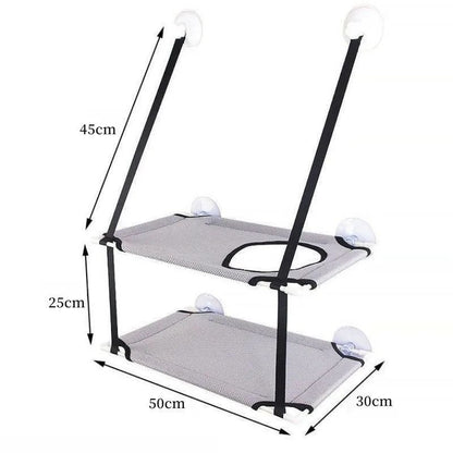 Cat Hammock Window Bed Hanging Sunny Seat With Strong Suction Cups Double Decker Design 3
