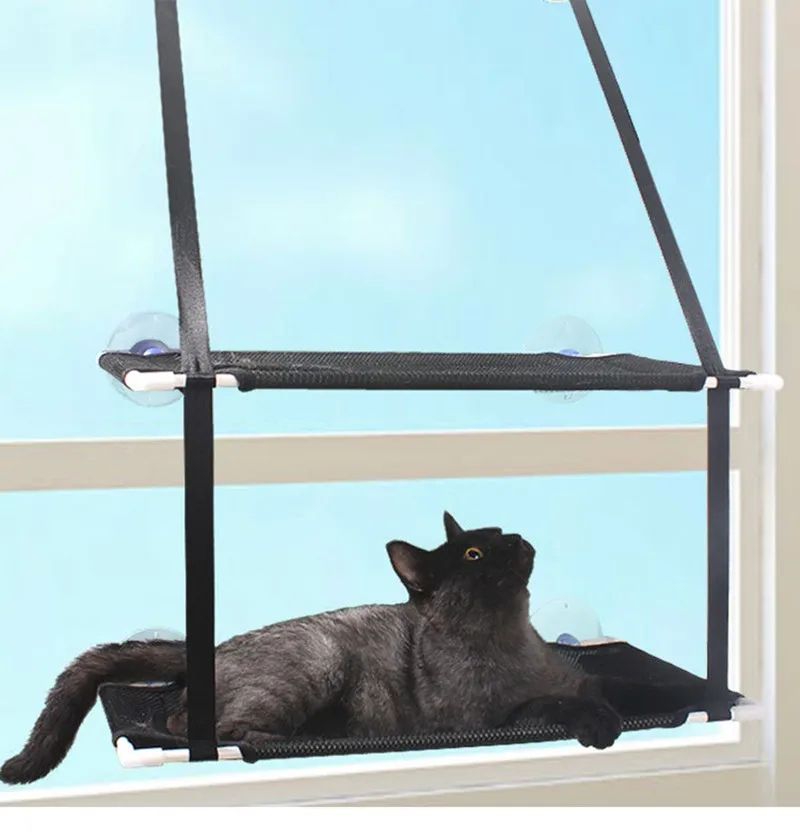 Cat Hammock Window Bed Hanging Sunny Seat With Strong Suction Cups Double Decker Design 15