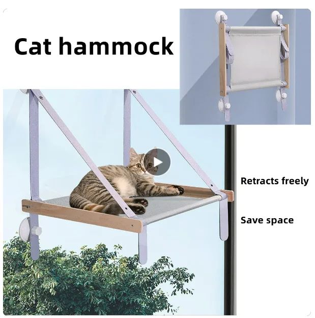 Cat Hammock Window Bed Hanging Sunny Seat With Strong Suction Cups Double Decker Design 7